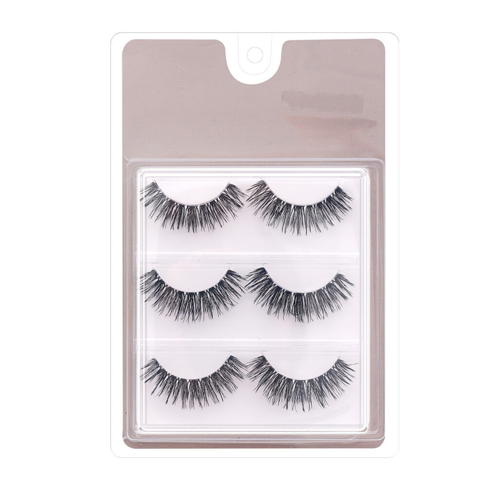Zhouq-Outdoors Natural Black Fiber False Eyelashes, C Curl, Transparent Band
