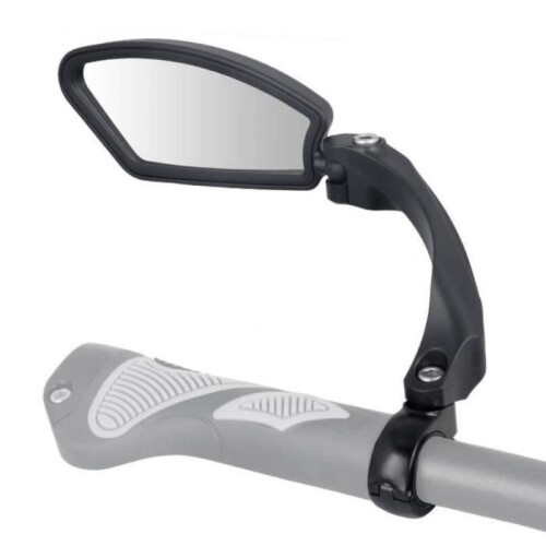 Bicycle Rearview Mirror - 360 Viewing Angles - Black - Aluminum Alloy 1