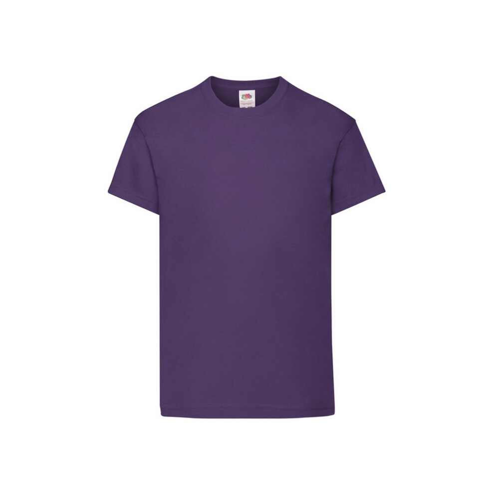 Fruit Of The Loom (7-8 Years, Purple) Childrens/Kids Original T-Shirt