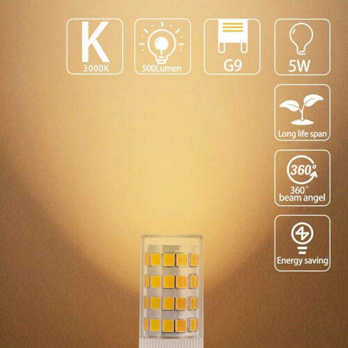 G9 LED Bulb - 5W - Warm White - 3000K - Pack of 10 2