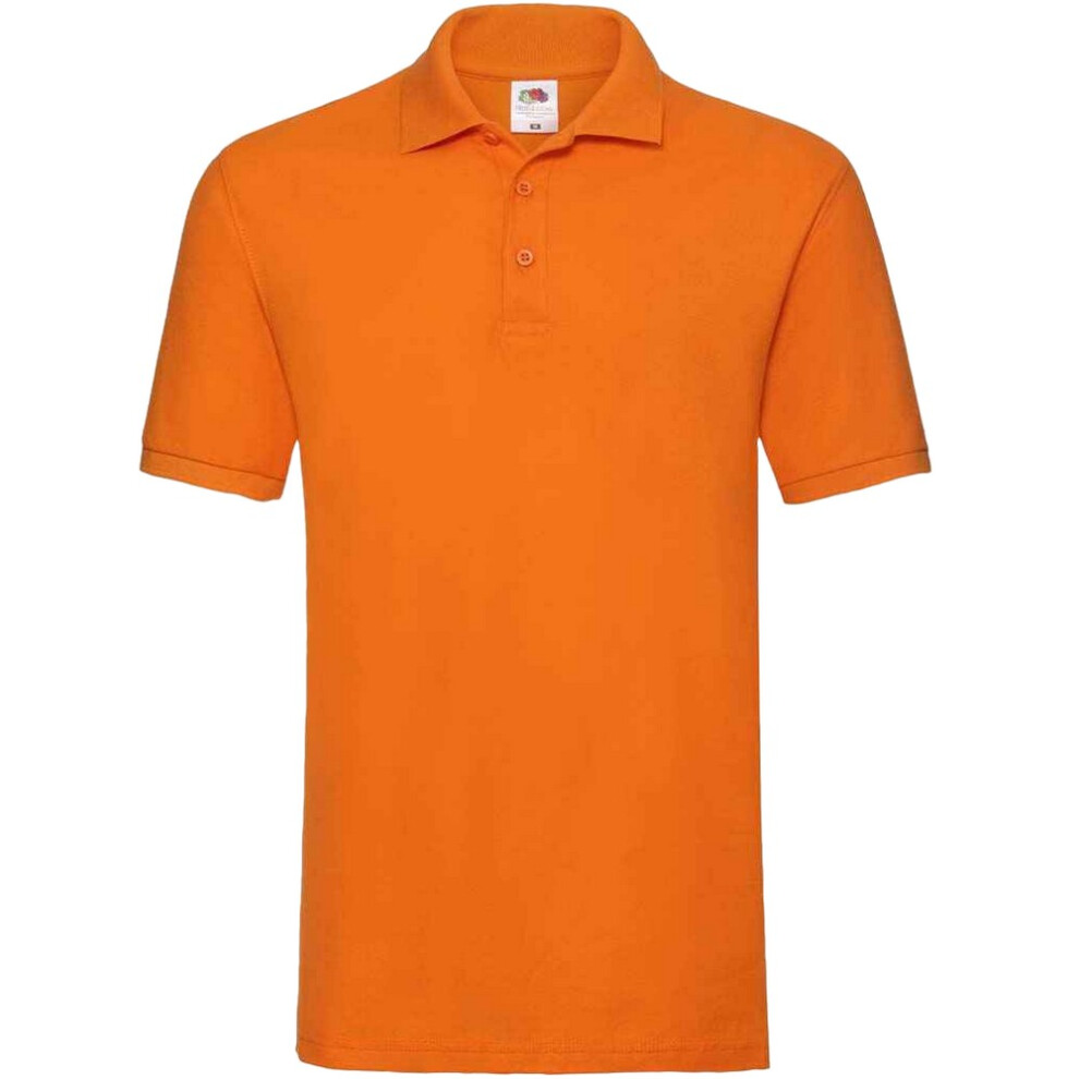 Fruit Of The Loom (Xxl, Orange) Mens Premium Cotton Pique Polo Shirt