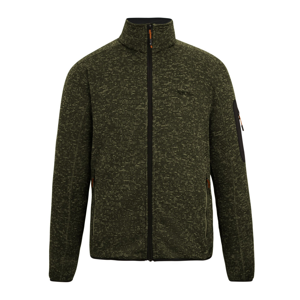 Regatta (L, Dark Khaki) Mens Newhill Marl Full Zip Fleece Jacket
