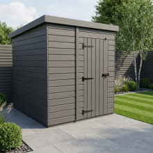 5x4 Pent Composite Shed Tanalised (Single Door, No Windows)