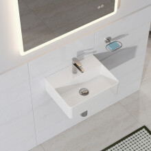 Wall Mounted &amp; Countertop Bathroom Basin Small Cloakroom Sink 39x30cm