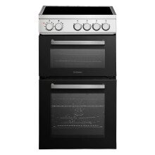 Statesman EDC150 Double Oven Electric Cooker, 4 Zone Ceramic Hob, 50cm Wide, Inox