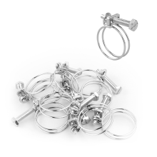 (Pack of 10) Pisces Double Wire Pond Hose Clips - 25mm