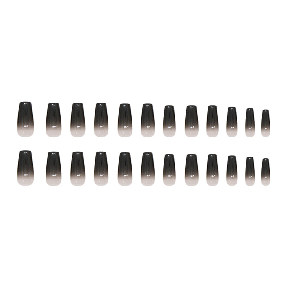 Phui-Pet-Supplies 24Pcs Black Press-On Nails For Salon Use
