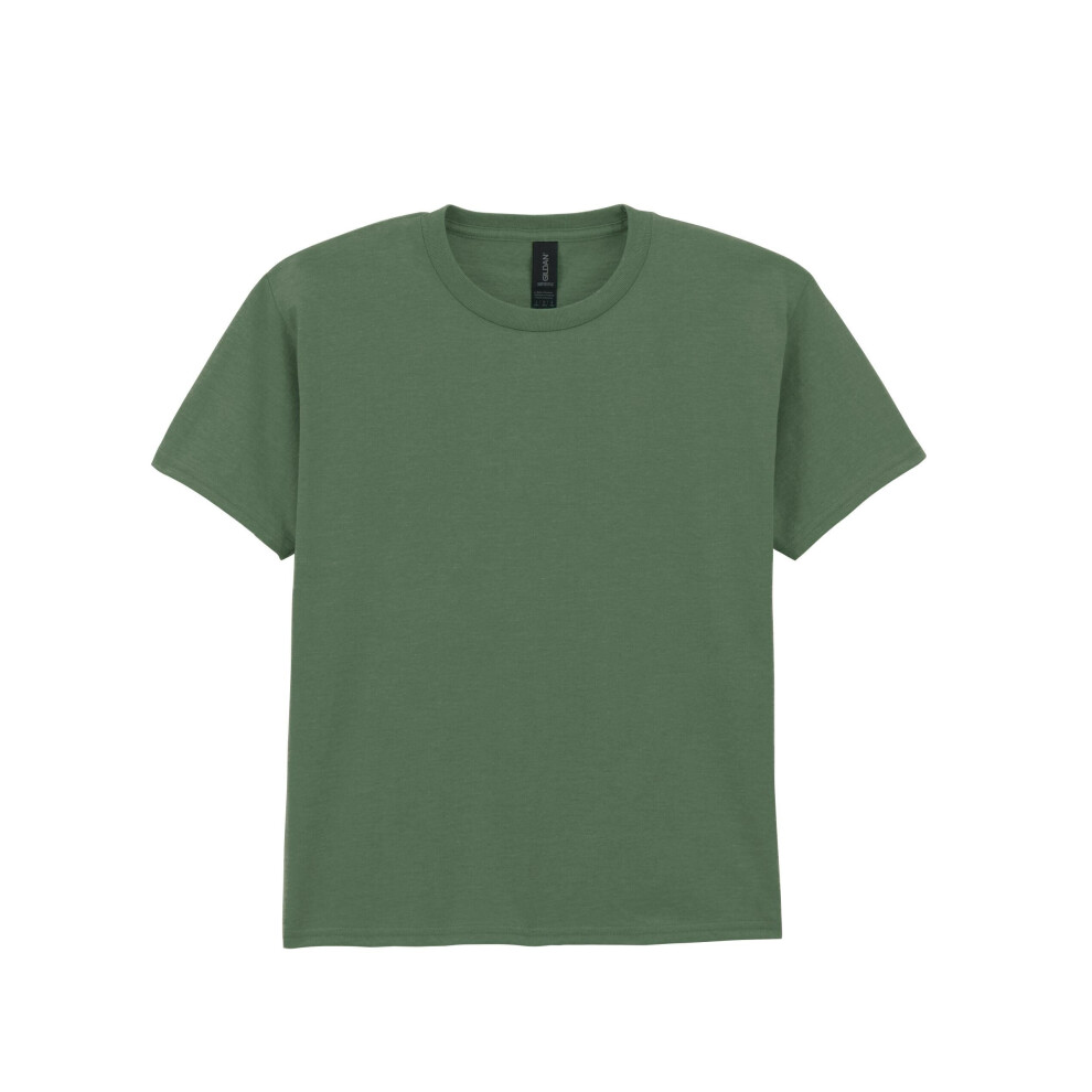 Gildan (12-14 Years, Military Green) Childrens Unisex Soft Style T-Shirt