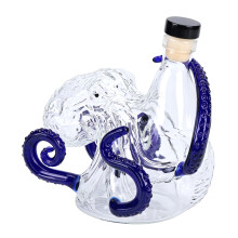 Kraken, Glasflasche, nautische Kunst, Sammlerdisplay-Dunkelblau