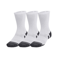 (L, White) Under Armour Unisex Adult Performance Tech Crew Socks (Pack of 3)