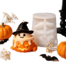 3D Halloween Pumpkin Ghost Mold Reusable Candle Mold For DIY Soy Candles