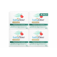 BABY DOVE Fragrance Free Moisture Bathing Soap Bar for Sensitive Baby Skin, Gentle Hypoallergenic T