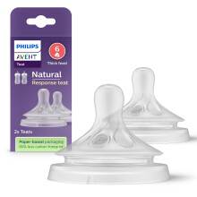 Philips Avent Natural Response Bottle Teat - 2 x Baby Bottle Flow 6 Teats for Babies Aged 6+ Months
