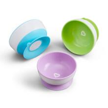 Munchkin Stay Put Baby Suction Bowl Set| Baby Bowls for Weaning| Baby Feeding Suction Dish Pack| fo