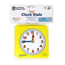 Learning Resources Pupil Clock Dials (Set of 10), Clocks for Kids, Learning to Tell the Time, Analo