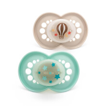 MAM Latex Original Night Soothers | 18-36 Months | Glow in The Dark Dummies | Comes in Dummy Steril