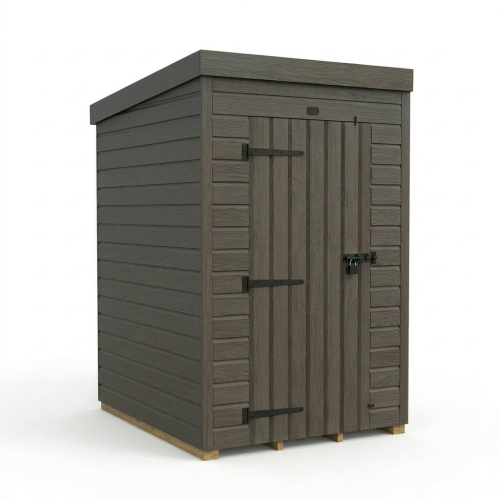 4x5 Pent Composite Shed Tanalised (Single Door, No Windows) 1
