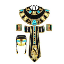 Men Egyptian Pharaoh Headpiece King Tuts Hat Belt-Section 4