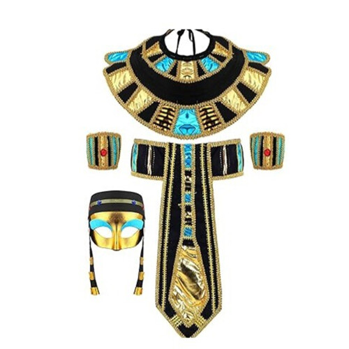 Men Egyptian Pharaoh Headpiece King Tuts Hat Belt-Section 4