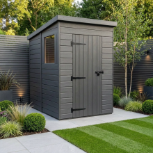 4x5 Pent Composite Shed Tanalised (Single Door, With Windows)