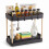(White) 2 Tier Sliding Rack w/ Hooks Under Sink 1