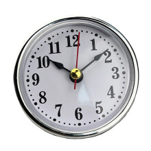 Mini Clock Insert 2-1/2Inch 65mm Round Movement Clock-Silver