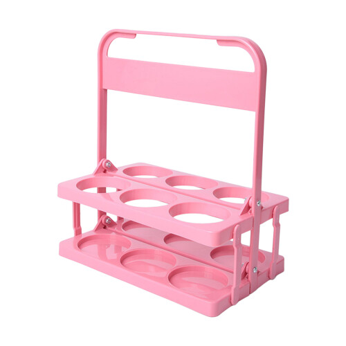 Beer Bottle Holder Practical Foldable Beer Rack Reusable-Pink