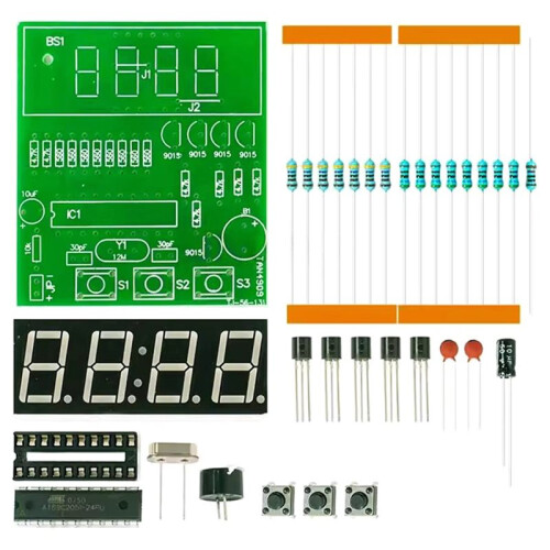 AT89C2051 4-Bit Digital LED Clock DIY Soldering Kit LED  Display Beginner-Friendly Learning Module for Ardniuo 1