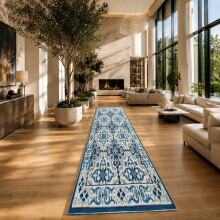(80x300 cm- Large Runner Rug/Carpet, LUNA) Non-Slip Area Rugs Printed Geometric Carpets Hallway Runner