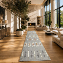 (80x300 cm- Large Runner Rug/Carpet, NOVA) Non-Slip Area Rugs Printed Geometric Carpets Hallway Runner