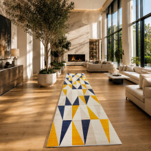 (80 x 300 cm- Printed Extra Large Runner Rug, Brio) Living Room Runner Rugs Printed Carpets Floor Mats