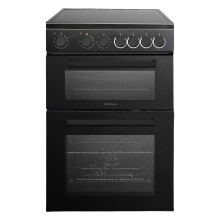 Statesman EDC160B Double Oven Electric Cooker, 4 Zone Ceramic Hob, 60cm Wide, Black