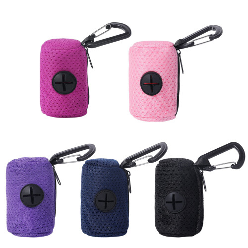 Distributeur de sac de merde de chien suspendu, support de-Noir 1