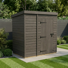 6x4 Pent Composite Shed Tanalised (Single Door, No Windows)