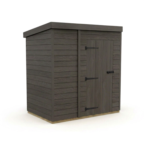 6x4 Pent Composite Shed Tanalised (Single Door, No Windows) 2