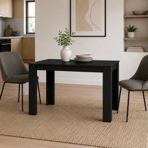 (120cm, Black) Melamine Dining Table Chunky Legs 2