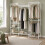 (White) 174cm 4 Rail Wire Garment Rack with 8 Shelves 5