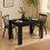 (120cm, Black) Melamine Dining Table Chunky Legs 5
