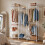 (White) 174cm 4 Rail Wire Garment Rack with 8 Shelves 3