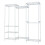 (White) 174cm 4 Rail Wire Garment Rack with 8 Shelves 9
