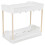 (White) 2 Tier Sliding Rack w/ Hooks Under Sink 8