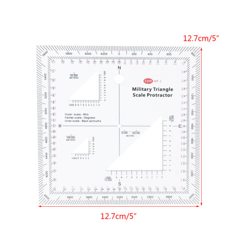 Clear MGRS USNG Coordinate Scale Protractors Topographical Map 2