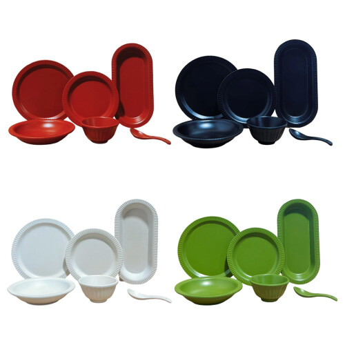 1/12 Scale Mini Tableware 6Pcs Set For Dollhouses-Black L 1