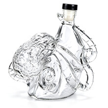 Octopuses sculpte Glass Bottle For Liquid Dispensing And-Clear