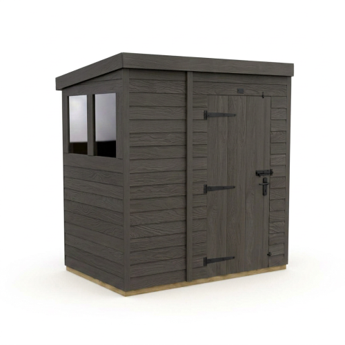 6x4 Pent Composite Shed Tanalised (Single Door, With Windows) 1