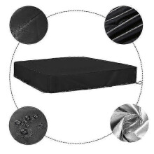 (180*180cm, Black) Sandpit Cover Waterproof Dustproof UV Protection Square Pool Cover with Drawstring for Sandpit, Toys and Furniture