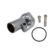 SBC BBC Water Neck Thermostat Housing 15 for Chevy 350 454 Small Block Silver