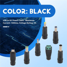 USB To Power Cable Universal USB To Jack Charging Cable Power Cord with 10 Interchangeable Plug Connectors Adapter