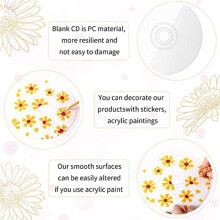 Clear CDs for Painting Blank CDs for Decoration DIY Aesthetic Wall Cd Room Decor Transparent Wall CDs Crafts (50 Pcs)