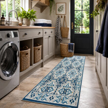 (80 x 300 cm (2 ft 6 in x 9 ft 8 in), Luna Traditional) Extra Large Area Rugs Printed Geometric Traditional Carpets Runner Rug & Luxury Floor Door Mats